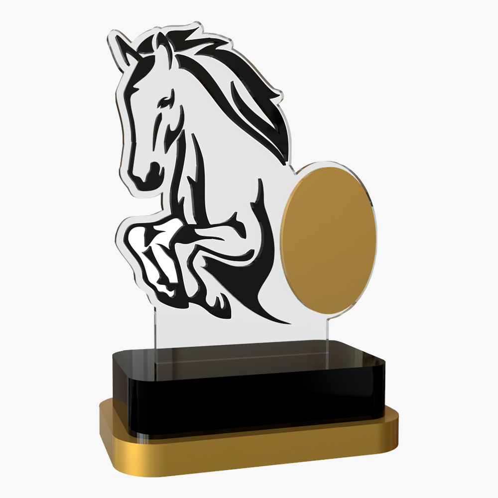 Troféu Para Campeonato De Xadrez Cavalo Branco